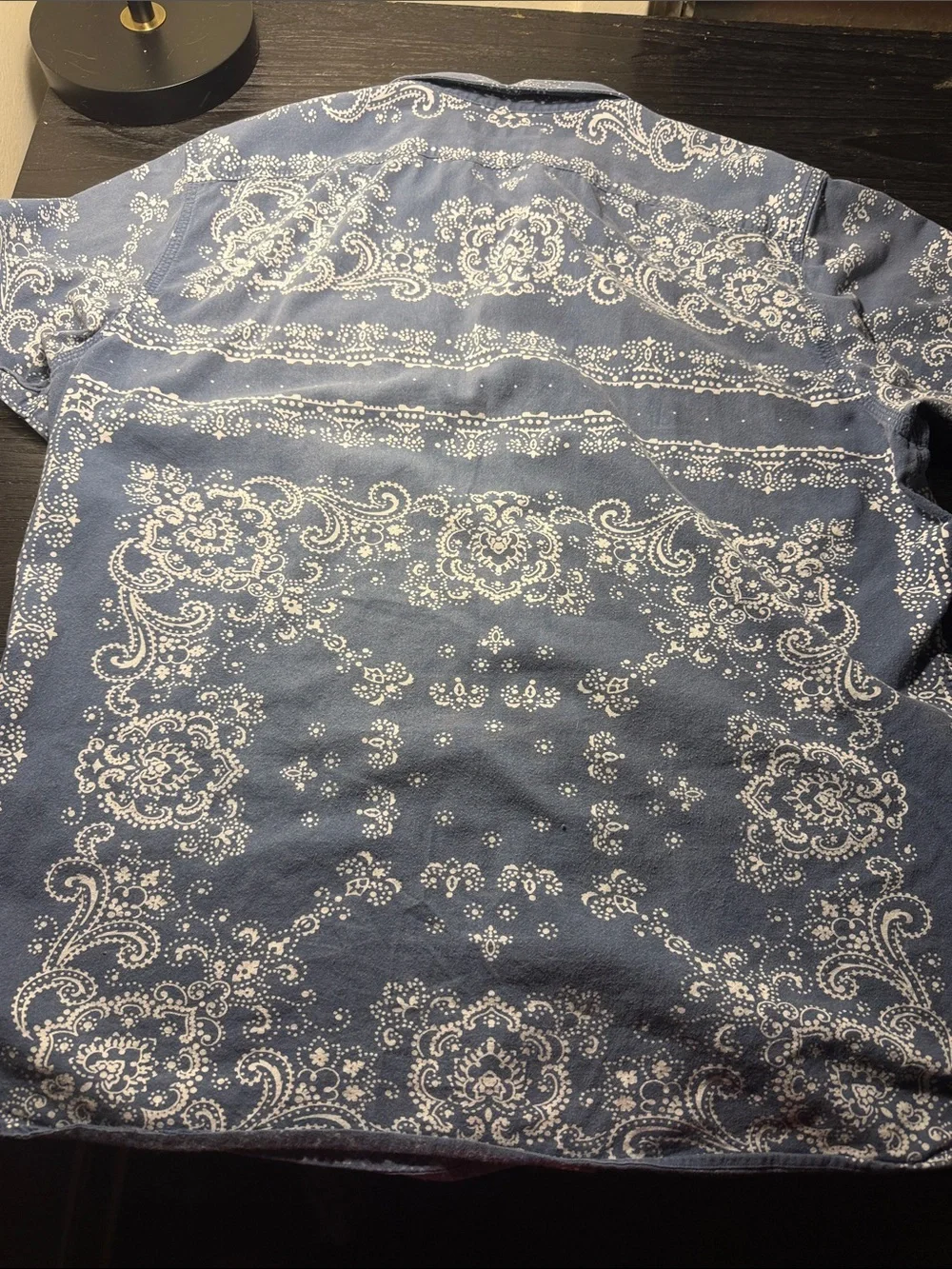 Banana Republic Blue Short-Sleeve Printed Button-Down Shirt